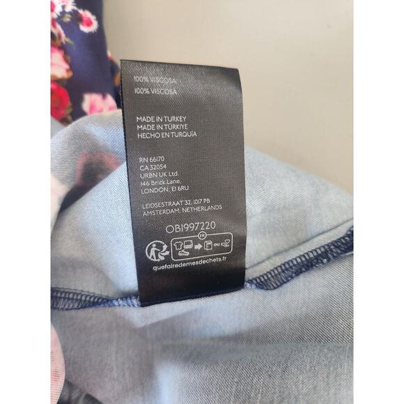 NWD Anthropologie Double-Strap Halter Column Floral Midi Dress Sz XS Navy GC211 - Picture 12 of 12